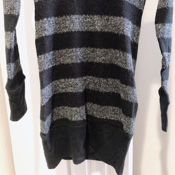 Exclusion Black and Gray Wool Hoodie Sweater Tunic Long Top - Picture 9 of 9